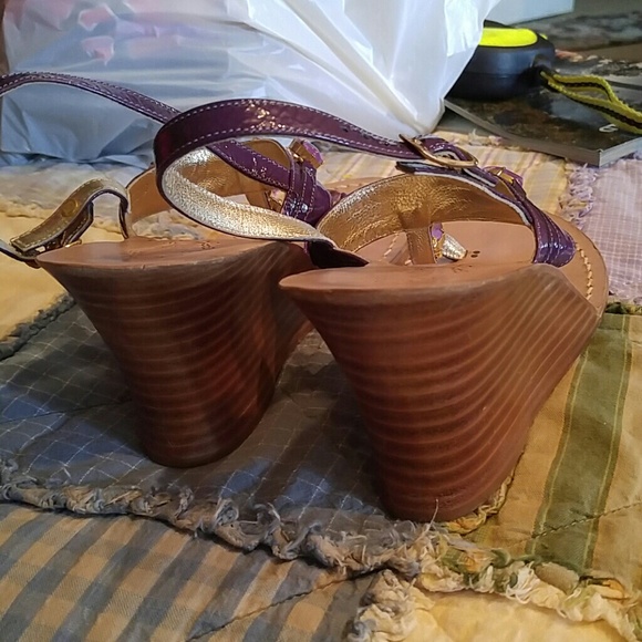 Tuccia Handmade Sandals w/Heels Purple Stones 40 - Picture 3 of 4